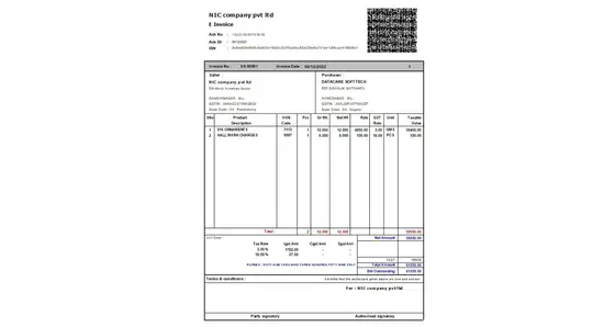 DataCare Next jewellery software – E-invoice print screen